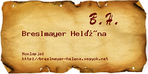 Breslmayer Heléna névjegykártya